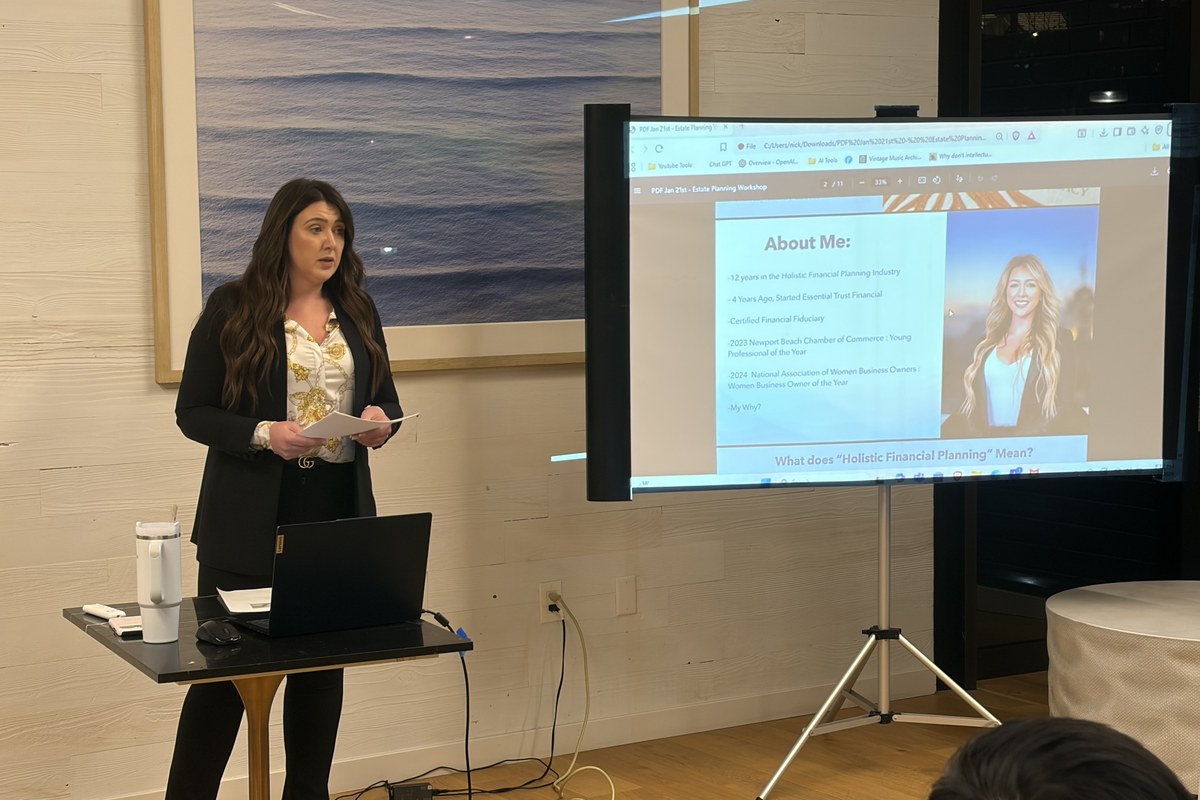 Samantha Dalby presenting to a room during a planning workshop
